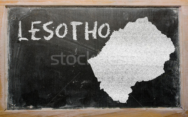 Carte Lesotho tableau noir dessin [[stock_photo]] © vepar5