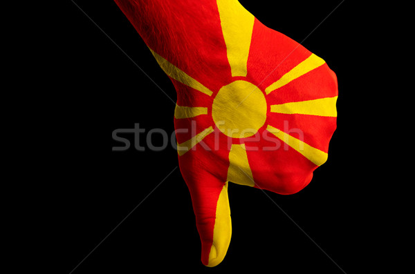 Македонии флаг вниз жест провал Сток-фото © vepar5