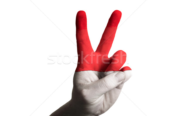 indonesia national flag two finger up gesture for victory and wi Stock photo © vepar5