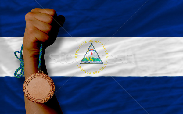 Bronze medal for sport and  national flag of nicaragua    Stock photo © vepar5