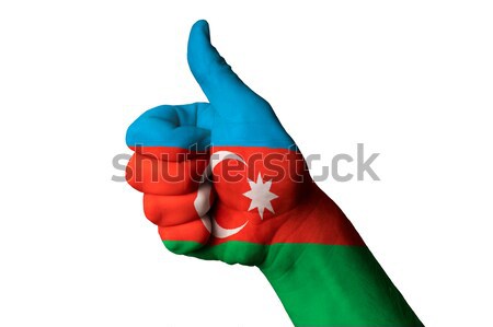 azerbaijan national flag thumb up gesture for excellence and ach Stock photo © vepar5
