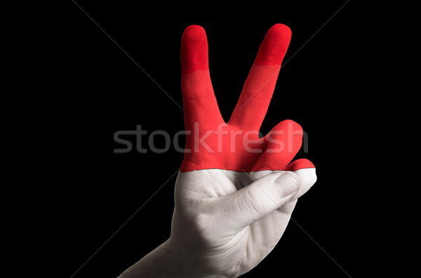 indonesia national flag two finger up gesture for victory and wi Stock photo © vepar5