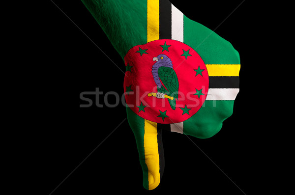 Dominica bandeira para baixo gesto falha Foto stock © vepar5