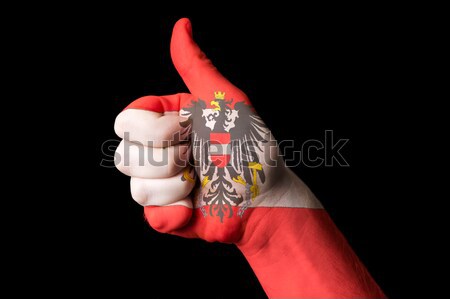 austria national flag thumb up gesture for excellence and achiev Stock photo © vepar5