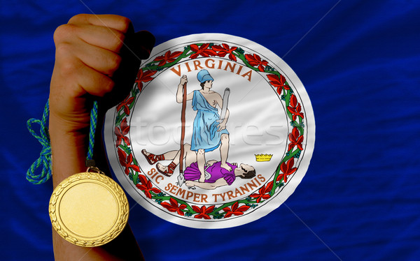 Medalla de oro deporte bandera americano Virginia ganador Foto stock © vepar5