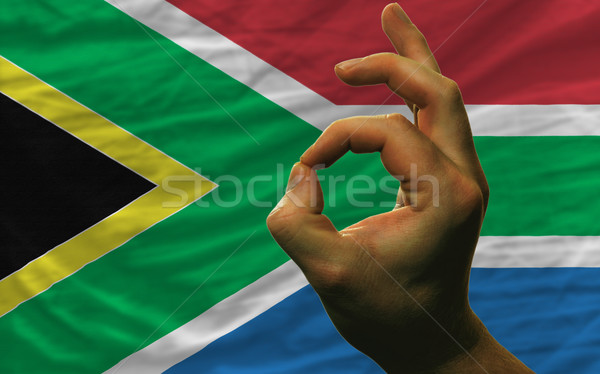 ok gesture in front of south africa national flag Stock photo © vepar5