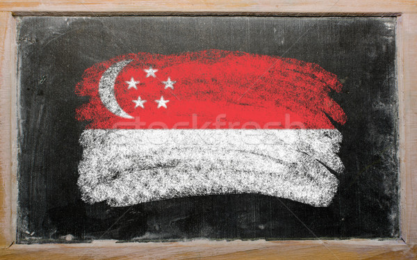 flag of Singapore on blackboard painted with chalk   Stock photo © vepar5