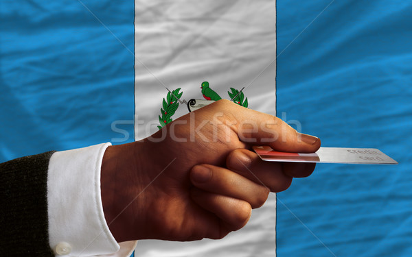 Cumpărare card de credit Guatemala om afara Imagine de stoc © vepar5
