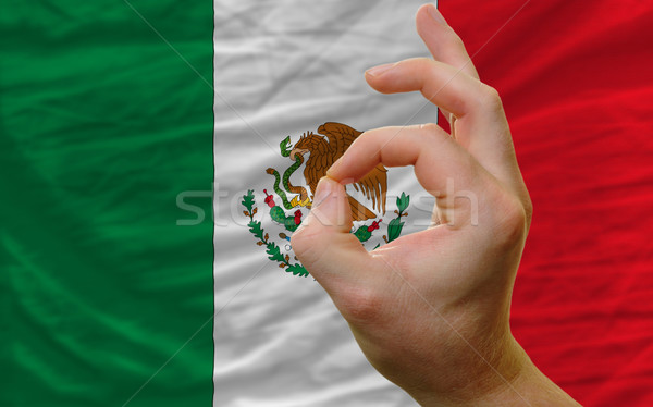 Foto d'archivio: Gesto · Messico · bandiera · uomo