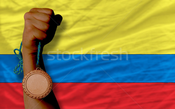 Bronze medal for sport and  national flag of columbia    Stock photo © vepar5