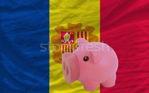 piggy rich bank and  national flag of andorra    Stock photo © vepar5