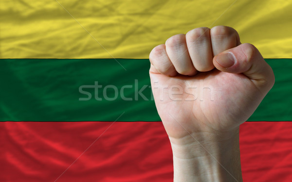 Hard fist in front of lithuania flag symbolizing power Stock photo © vepar5