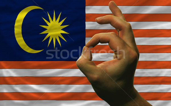 Gebaar Maleisië vlag man tonen Stockfoto © vepar5