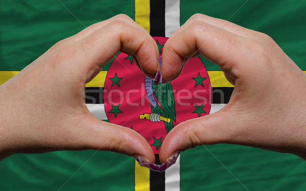 Bandeira Dominica coração amor gesto louco Foto stock © vepar5