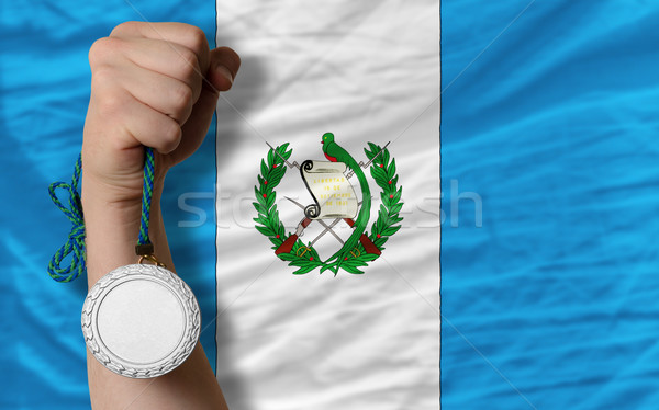 Silver medal for sport and  national flag of guatemala    Stock photo © vepar5