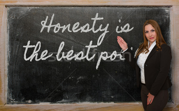 Teacher showing Honesty is the best policy on blackboard Stock photo © vepar5
