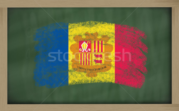 national flag of andorra on blackboard painted with chalk Stock photo © vepar5