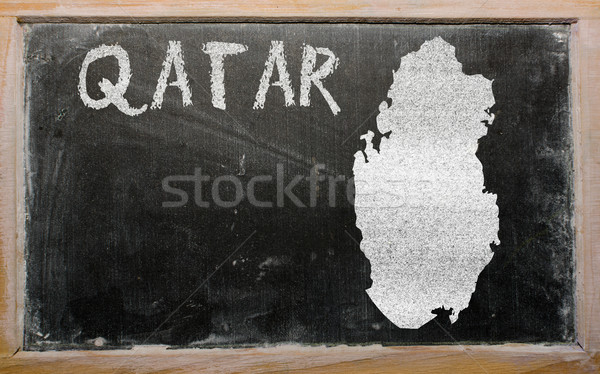 Carte Qatar tableau noir dessin [[stock_photo]] © vepar5