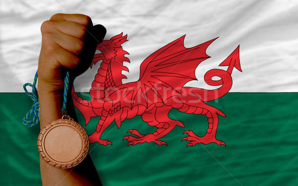 Bronze medal for sport and  national flag of wales    Stock photo © vepar5