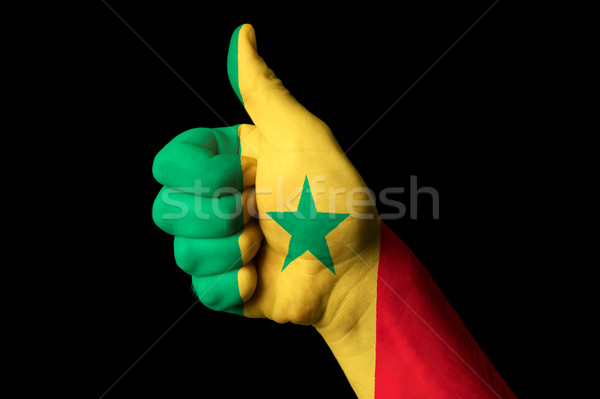 Zdjęcia stock: Senegal · banderą · kciuk · w · górę · gest · doskonałość