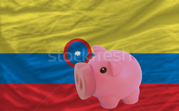 piggy rich bank and  national flag of columbia    Stock photo © vepar5