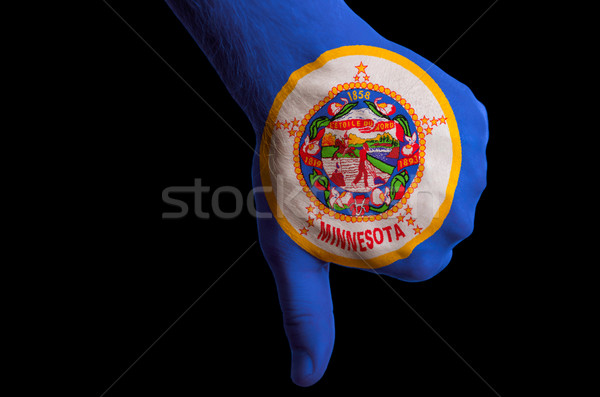 minnesota us state flag thumbs down gesture for failure made wit Stock photo © vepar5