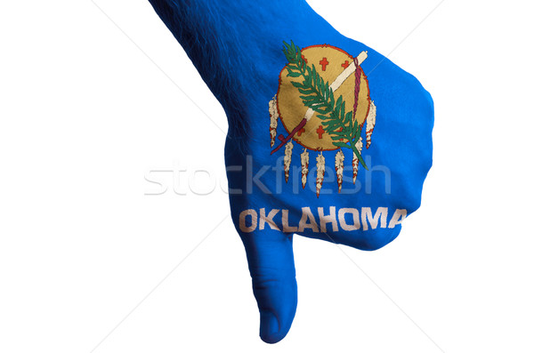 Oklahoma banderą w dół gest brak Zdjęcia stock © vepar5