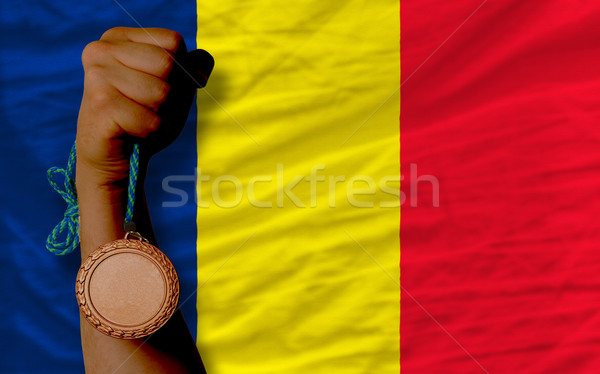 Bronze medalha esportes bandeira Chade Foto stock © vepar5