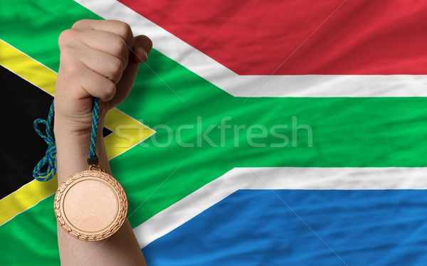 Bronze medal for sport and  national flag of south africa    Stock photo © vepar5