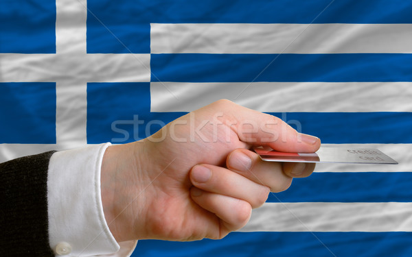 Compra tarjeta de crédito Grecia hombre fuera Foto stock © vepar5