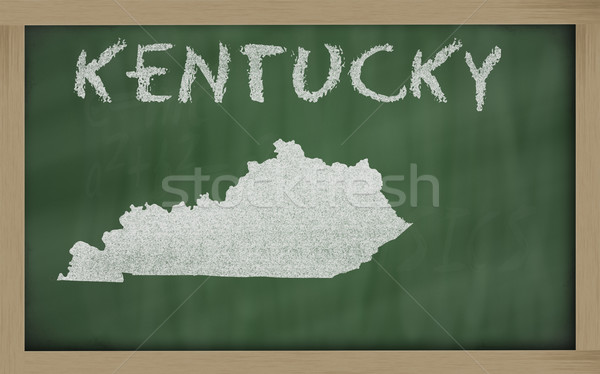 Stock photo: outline map of kentucky on blackboard 