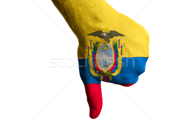 Ekwador banderą w dół gest brak Zdjęcia stock © vepar5