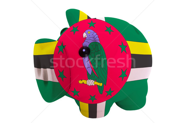 piggy rich bank in colors  national flag of dominica    for savi Stock photo © vepar5