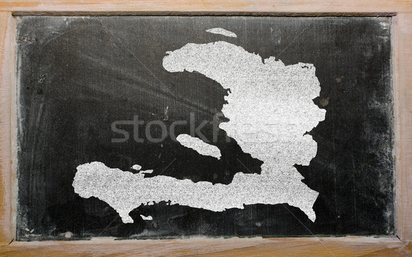 outline map of haiti on blackboard  Stock photo © vepar5