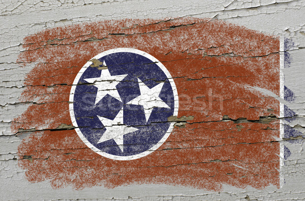 flag of US state of tennessee on grunge wooden texture precise p Stock photo © vepar5