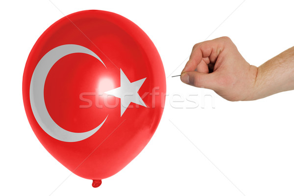 Bursting balloon colored in  national flag of turkey    Stock photo © vepar5