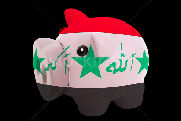 piggy rich bank in colors national flag of iraq   for saving mon Stock photo © vepar5