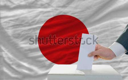 Człowiek głosowanie wybory Japonia głosowanie polu Zdjęcia stock © vepar5
