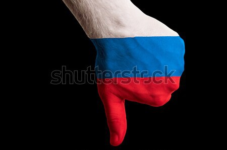 russia national flag thumb down gesture for failure made with ha Stock photo © vepar5