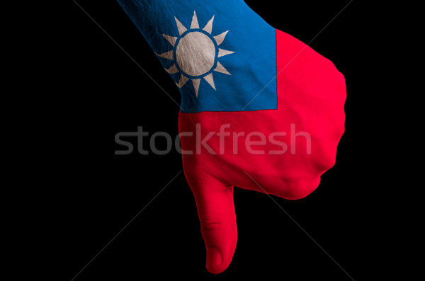 Tajwan banderą w dół gest brak Zdjęcia stock © vepar5