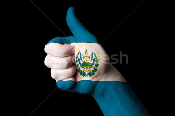 el salvador national flag thumb up gesture for excellence and ac Stock photo © vepar5