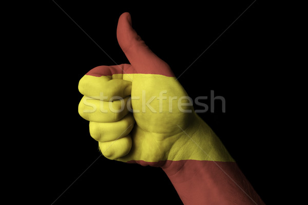 spain national flag thumb up gesture for excellence and achievem Stock photo © vepar5