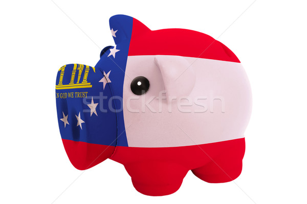 piggy rich bank in colors  flag of american state of georgia     Stock photo © vepar5