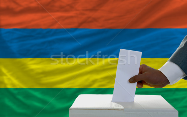 男 投票 選挙 フラグ モーリシャス 投票 ストックフォト © vepar5