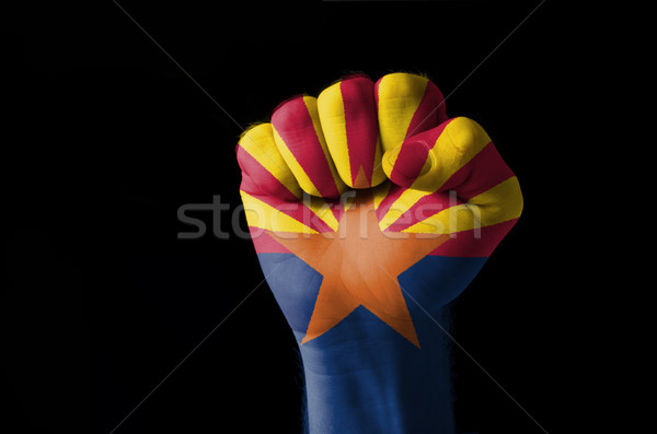 Yumruk boyalı renkler Arizona bayrak düşük Stok fotoğraf © vepar5