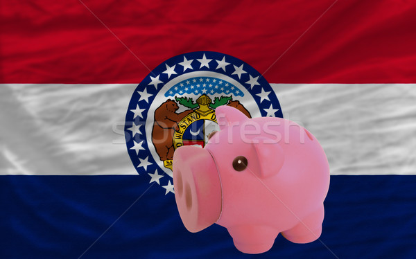 piggy rich bank and  flag of american state of missouri    Stock photo © vepar5