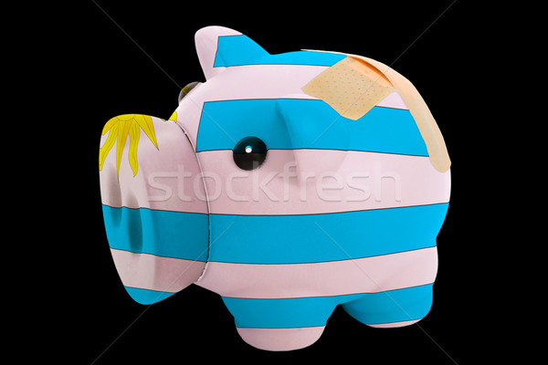 bankrupt piggy rich bank in colors of national flag of uruguay   Stock photo © vepar5