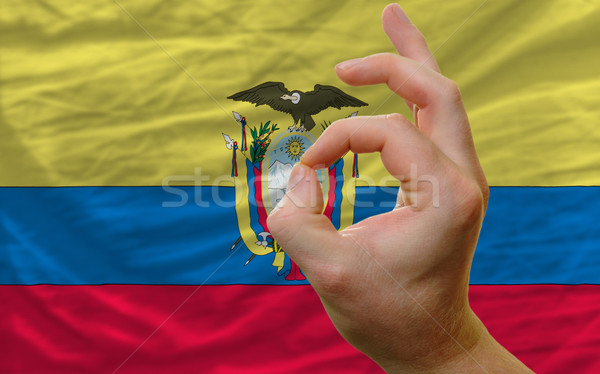 ok gesture in front of ecuador national flag Stock photo © vepar5