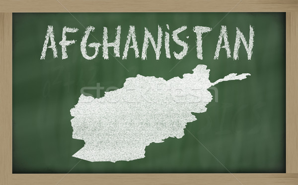 outline map of afghanistan on blackboard  Stock photo © vepar5