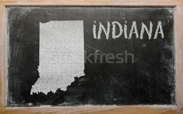 outline map of us state of indiana on blackboard  Stock photo © vepar5